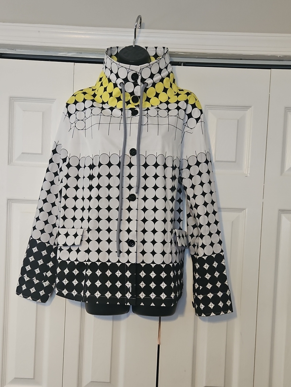 berek Black, White & Yellow Geometric Utility Jacket